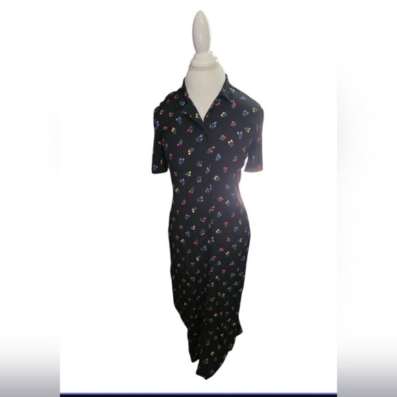Talbots Blue and White Short Sleeve Notched Collar Shirt Dress Sz 4 - Picture 1 of 9